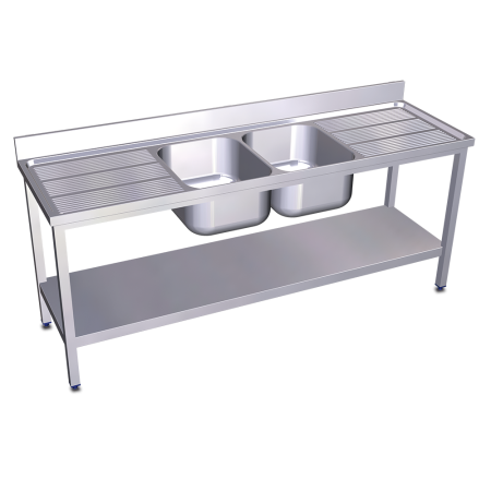 Fregadero c/soporte c/entre.2C,2E 2000x700x850 mm. Dimensiones cubeta 500x400x250 mm.