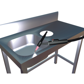 Fregadero soldado a mesa, mano izda., 600x450x300