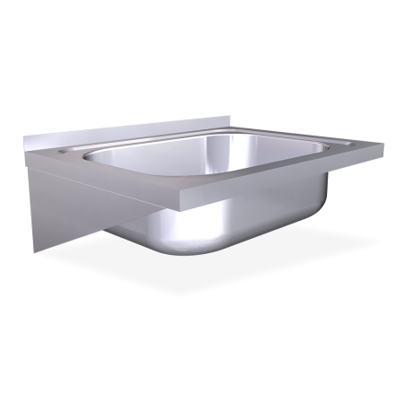 Fregadero colg. c/cartelas 1C 450x500x200 mm. Dimensiones cubeta 340x370x150 mm.