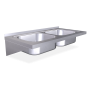 Fregadero colg. c/cartelas 2C 800x500x200 mm. Dimensiones cubeta 340x370x150 mm.