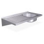 Fregadero colg. c/cartelas 1C,EI 800x500x200 mm. Dimensiones cubeta 340x370x150 mm.