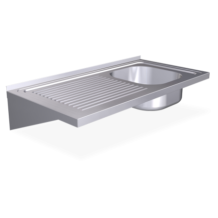 Fregadero colg. c/cartelas 1C,EI 800x500x200 mm. Dimensiones cubeta 340x370x150 mm.