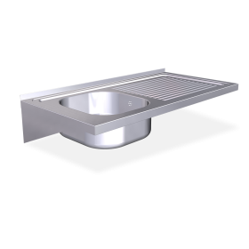 Fregadero colg. c/cartelas 1C,ED 1000x500x200 mm. Dimensiones cubeta 340x370x150 mm.