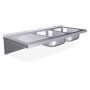 Fregadero colg. c/cartelas 2C,EI 1200x500x200 mm. Dimensiones cubeta 340x370x150 mm.