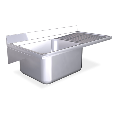 Fregadero colg. c/cartelas 1C,ED 1000x600x325 mm. Dimensiones cubeta 500x500x300 mm.