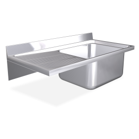 Fregadero colg. c/cartelas 1C,EI 1400x600x345 mm. Dimensiones cubeta 600x500x320 mm.