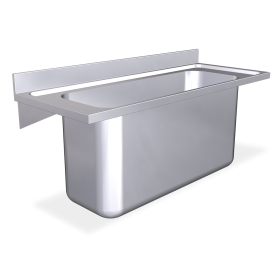 Fregadero colg. c/cartelas 1C 1200x600x375 mm. Dimensiones cubeta 1060x420x350 mm.
