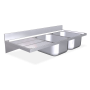Fregadero colg. c/cartelas 2C,EI 1400x600x275 mm. Dimensiones cubeta 500x400x250 mm.