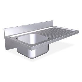 Fregadero colg. c/cartelas 1C,ED 1000x550x215 mm. Dimensiones cubeta 330x330x200 mm.