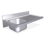 Fregadero colg. c/cartelas 1C,ED 1000x550x215 mm. Dimensiones cubeta 330x330x200 mm.