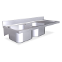 Fregadero colg. c/cartelas 2C,ED 1400x550x215 mm. Dimensiones cubeta 400x400x250 mm.