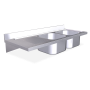Fregadero colg. c/cartelas 2C,EI 1400x550x215 mm. Dimensiones cubeta 400x400x250 mm.
