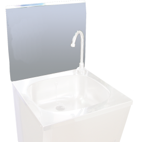 Peto postizo liso para acoplar a lavamanos de 450 mm. Dimensiones: 453x400 mm.