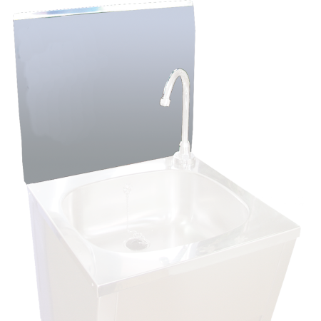 Peto postizo liso para acoplar a lavamanos de 450 mm. Dimensiones: 453x400 mm.