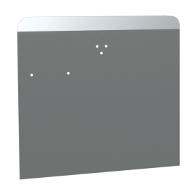 Peto postizo perforado para acoplar a lavamanos de 450 mm. Dimensiones: 453x400 mm.