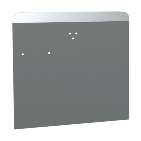 Peto postizo perforado para acoplar a lavamanos de 450 mm. Dimensiones: 453x400 mm.