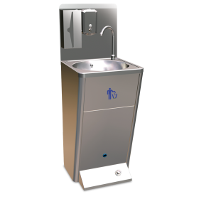 Lavamanos integral registrable un pulsador dimensiones 450x450x1250 mm