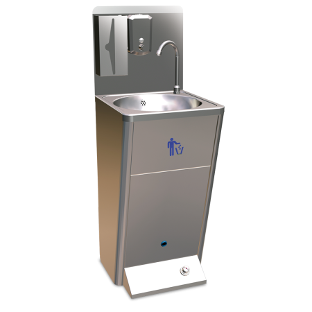 Lavamanos integral registrable un pulsador dimensiones 450x450x1250 mm