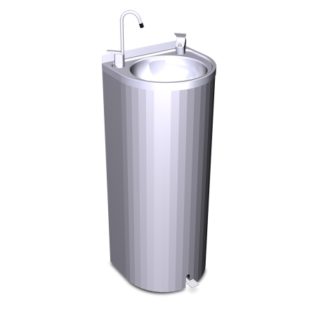 Fuente de agua de columna con pedal 350x300x850 mm.