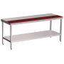 Mesa prepar.central fb.roja c/ent.1500x700x850 mm.