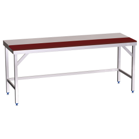 Mesa prepar.central fb.roja s/ent.2000x600x850 mm.