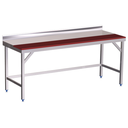Mesa prepar.mural fb.roja s/ent.1500x700x850 mm.