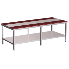 Mesa despiece fb.roja c/entrep.2000x1050x850 mm.