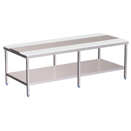 Mesa despiece fb.blanca c/entrep.3000x1300x850 mm.