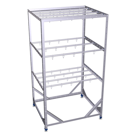 Palet para jamones 3 niveles 1153x953x2033 mm. Construido totalmente en acero galvanizado. Ganchos inox