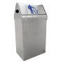 Papelera basculante en acero inox. 350x250x680 mm. Capacidad: 44 lts.