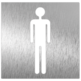 Pictograma inoxidable "Aseo Hombre" 120x120x1.5 mm.