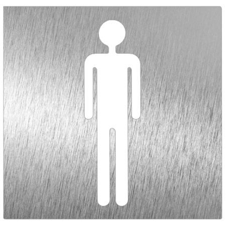 Pictograma inoxidable "Aseo Hombre" 120x120x1.5 mm.