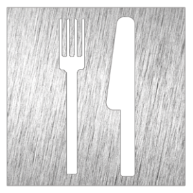 Pictograma inoxidable "Restaurante" 120x120x1.5 mm