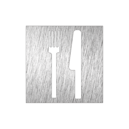 Pictograma inoxidable "Restaurante" 120x120x1.5 mm