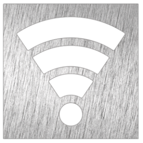 Pictograma inoxidable "Zona Wifi" 120x120x1.5 mm.