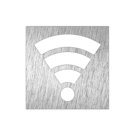 Pictograma inoxidable "Zona Wifi" 120x120x1.5 mm.