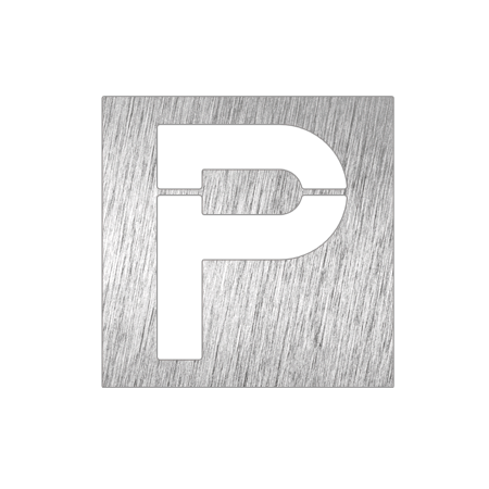 Pictograma inoxidable "Parking" 120x120x1.5 mm.