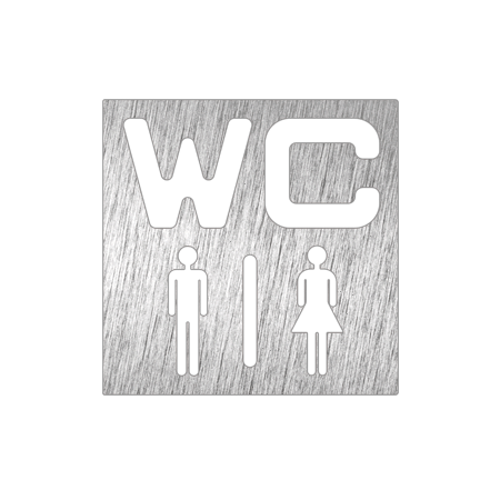Pictograma inoxidable "WC" 120x120x1.5 mm.