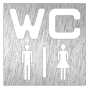 Pictograma inoxidable "WC" 120x120x1.5 mm.