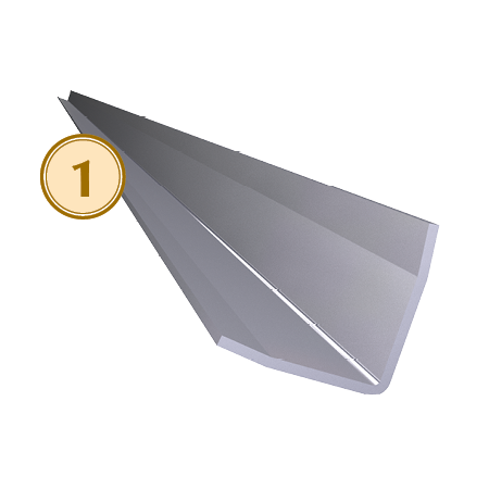 Guardavivos de esquina exterior acero inoxidable 3000 mm. Dimensiones: 25x25x30000 mm.