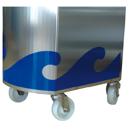 Acoplar 4 ruedas a soporte de mostrador de pescadería