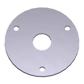 Plaqueta inferior para soporte de suelo ø120 mm.