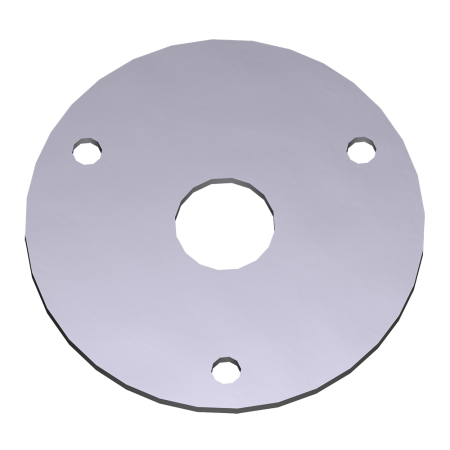 Plaqueta inferior para soporte de suelo ø120 mm.