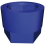 Funda silentblock azul para taco regulable de 40x40 mm.