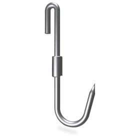 Gancho giratorio modelo "J" 260x10x11 mm.