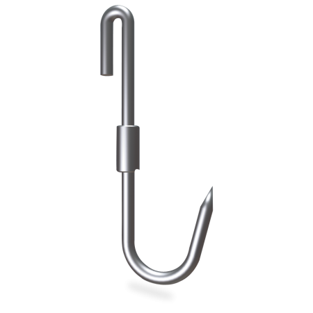 Gancho giratorio modelo "J" 260x10x11 mm.