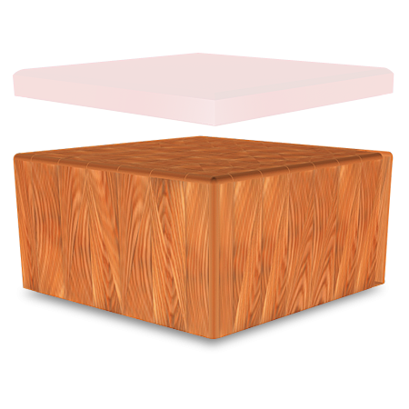 Repuesto de maza madera de abedul 500x500x200 mm.