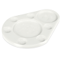 Tabla de diseño para 6 salsas fibra blanca 440x300x20 mm.