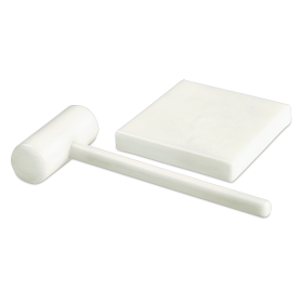 Conjunto tabla + martillo rompe-marisco en fibra blanca