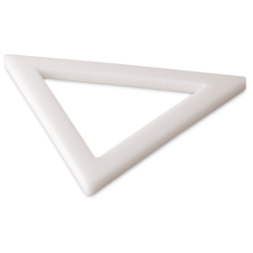 Triángulo de fibra blanca 450x450x20 mm.
